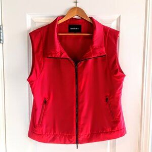 Lafayette 148 New York Red Full Zip Puffer Vest